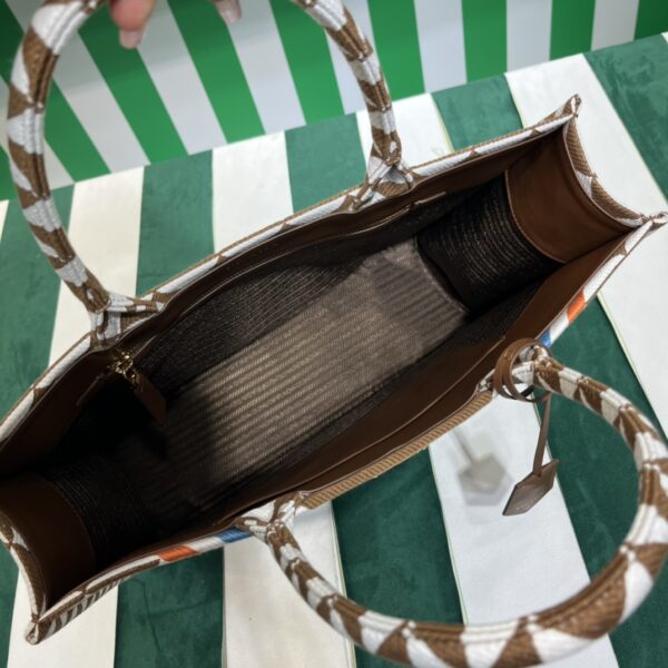 Prada Symbole embroidered fabric tote bag