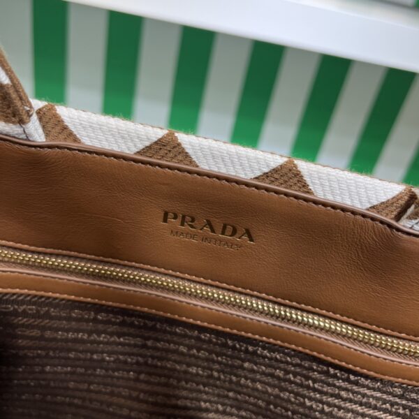 Prada Symbole embroidered fabric tote bag