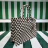Prada Symbole embroidered fabric tote bag