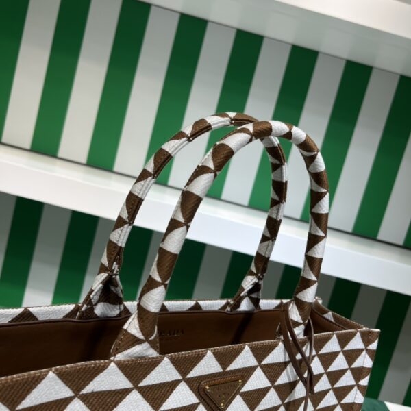Prada Symbole embroidered fabric tote bag
