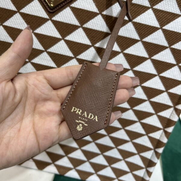 Prada Symbole embroidered fabric tote bag