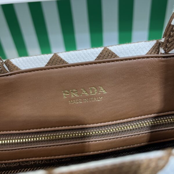 Prada Symbole embroidered fabric tote bag