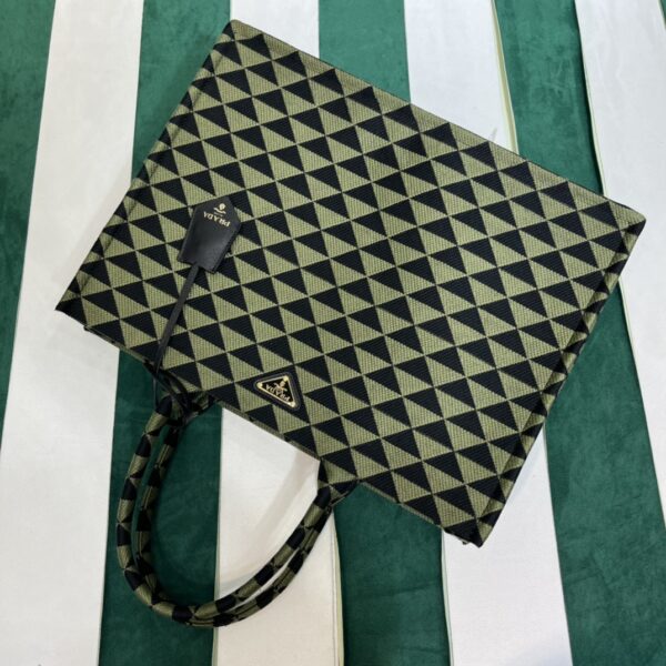 Prada Symbole embroidered fabric tote bag