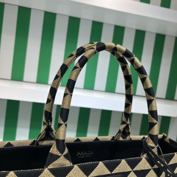 Prada Symbole embroidered fabric tote bag