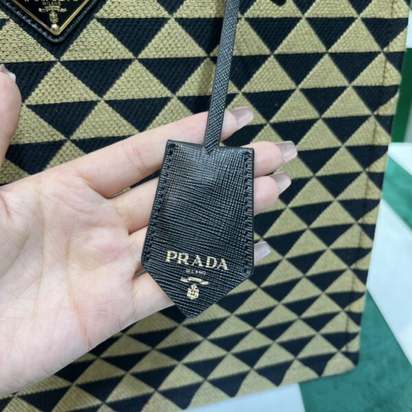 Prada Symbole embroidered fabric tote bag