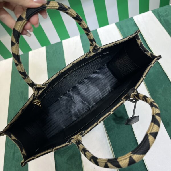 Prada Symbole embroidered fabric tote bag