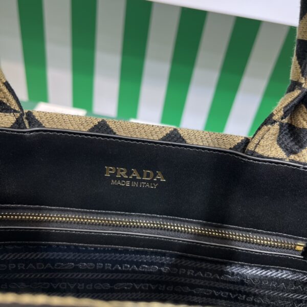 Prada Symbole embroidered fabric tote bag