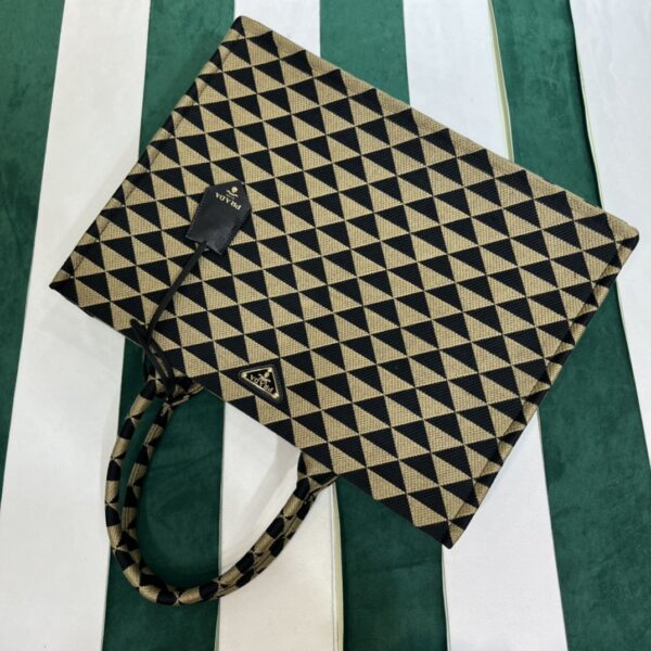 Prada Symbole embroidered fabric tote bag