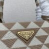 Large Prada Symbole embroidered fabric handbag