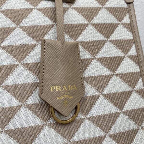 Large Prada Symbole embroidered fabric handbag