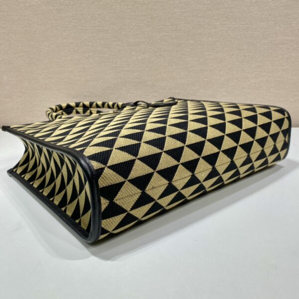 Large Prada Symbole embroidered fabric handbag