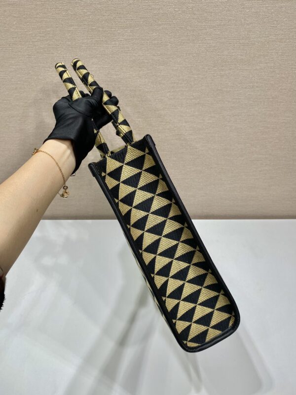 Large Prada Symbole embroidered fabric handbag