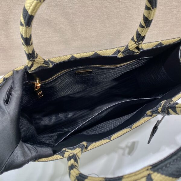 Large Prada Symbole embroidered fabric handbag