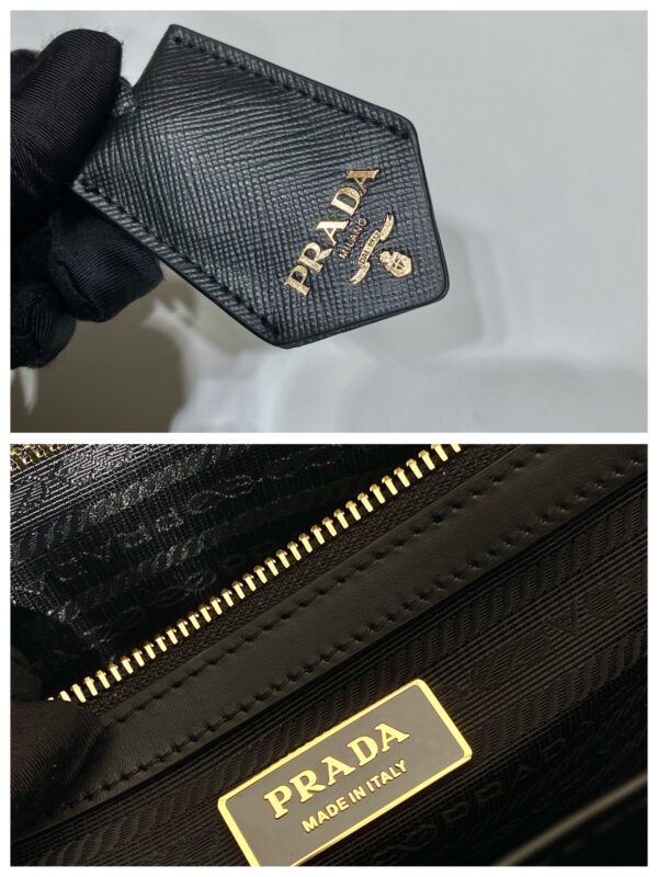 Large Prada Symbole embroidered fabric handbag