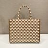 Large Prada Symbole embroidered fabric handbag
