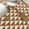 Large Prada Symbole embroidered fabric handbag