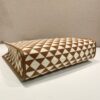 Large Prada Symbole embroidered fabric handbag