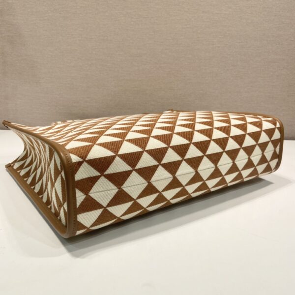 Large Prada Symbole embroidered fabric handbag