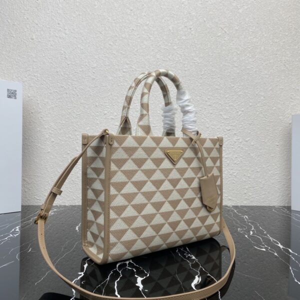 Small Prada Symbole embroidered fabric handbag