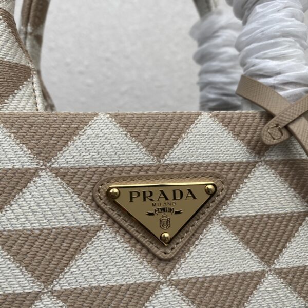 Small Prada Symbole embroidered fabric handbag