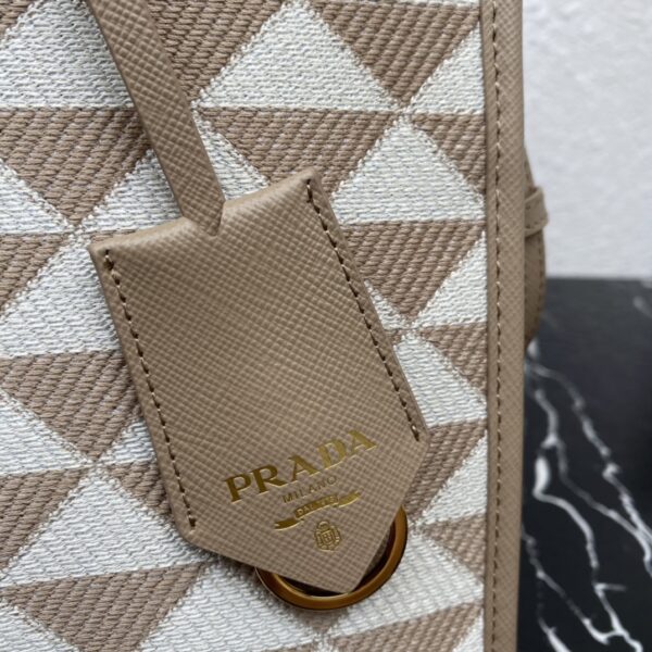 Small Prada Symbole embroidered fabric handbag
