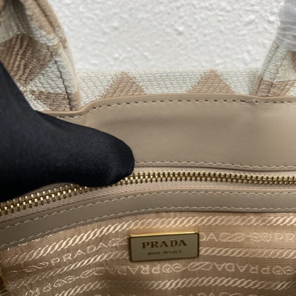 Small Prada Symbole embroidered fabric handbag