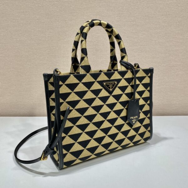 Small Prada Symbole embroidered fabric handbag