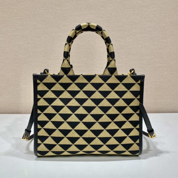 Small Prada Symbole embroidered fabric handbag