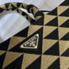 Small Prada Symbole embroidered fabric handbag