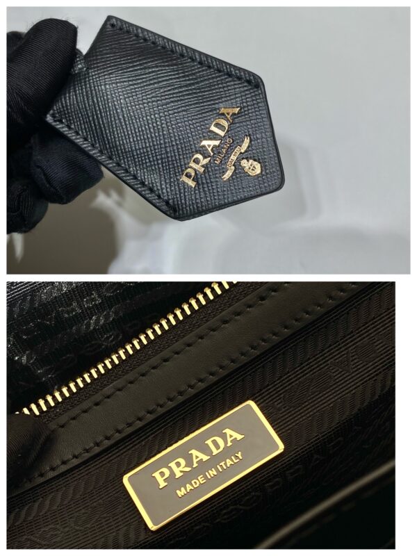 Small Prada Symbole embroidered fabric handbag