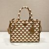 Small Prada Symbole embroidered fabric handbag