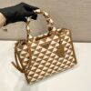 Small Prada Symbole embroidered fabric handbag