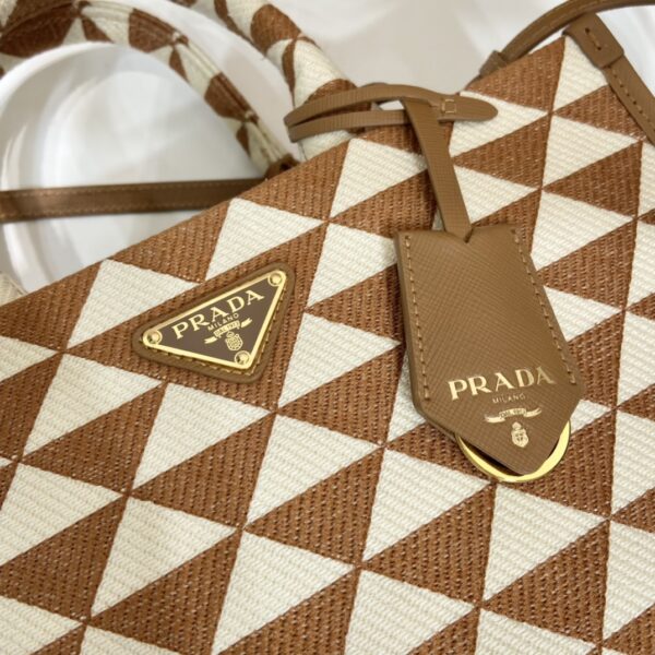 Small Prada Symbole embroidered fabric handbag