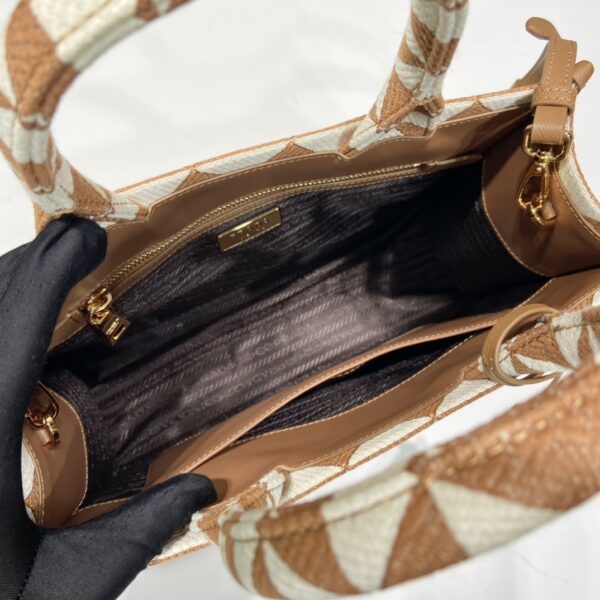 Small Prada Symbole embroidered fabric handbag