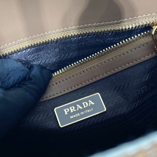 Small Prada Symbole embroidered fabric handbag