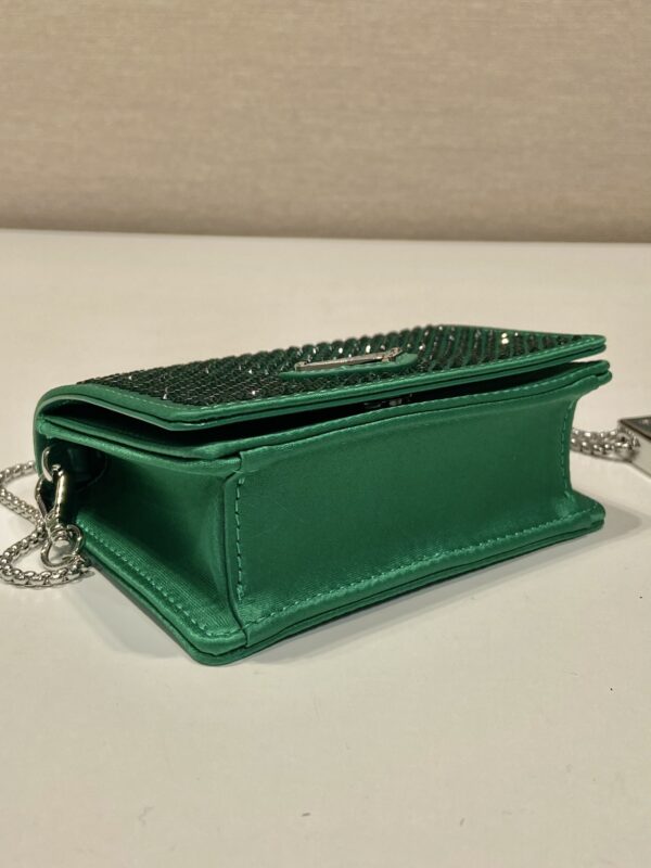 Prada Cardholder with shoulder strap and crystals