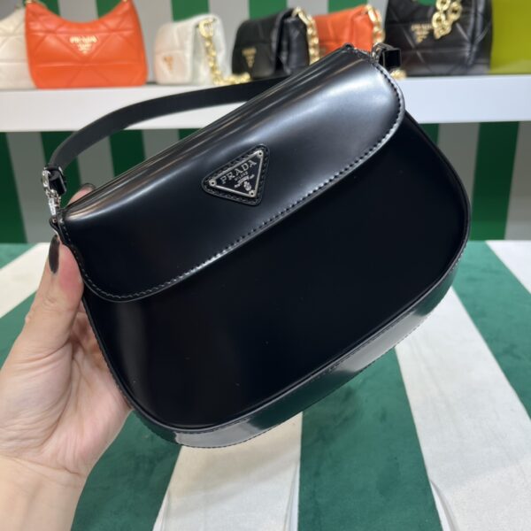 Prada Cleo brushed leather shoulder bag with flap