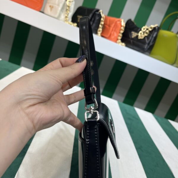 Prada Cleo brushed leather shoulder bag with flap