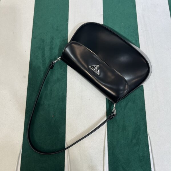 Prada Cleo brushed leather shoulder bag with flap