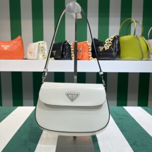 Prada Cleo brushed leather shoulder bag with flap