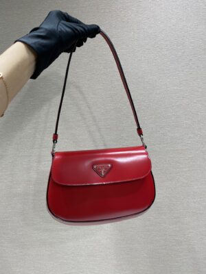 Prada Cleo brushed leather shoulder bag with flap