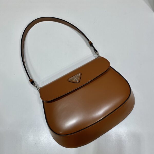 Prada Cleo brushed leather shoulder bag with flap