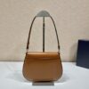 Prada Cleo brushed leather shoulder bag with flap