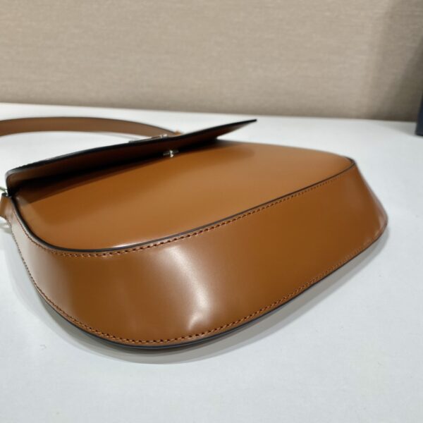 Prada Cleo brushed leather shoulder bag with flap