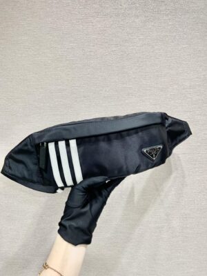 Prada Black Re-nylon And Saffiano Leather Belt Bag