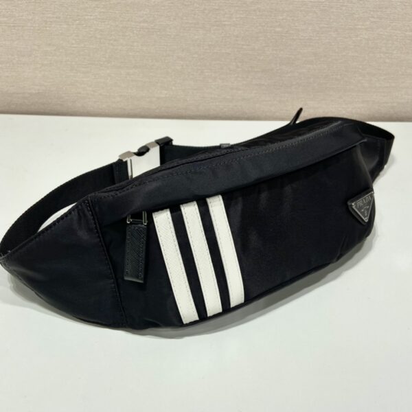 Prada Black Re-nylon And Saffiano Leather Belt Bag