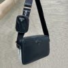 Prada Black Re-nylon And Saffiano Camera Bag