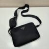 Prada Black Re-nylon And Saffiano Camera Bag