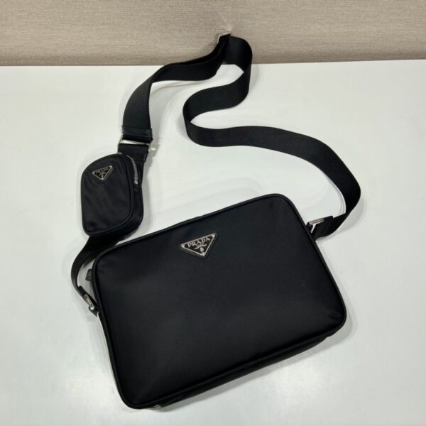 Prada Black Re-nylon And Saffiano Camera Bag