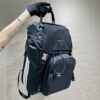 Prada Black Re-nylon And Saffiano  Backpack